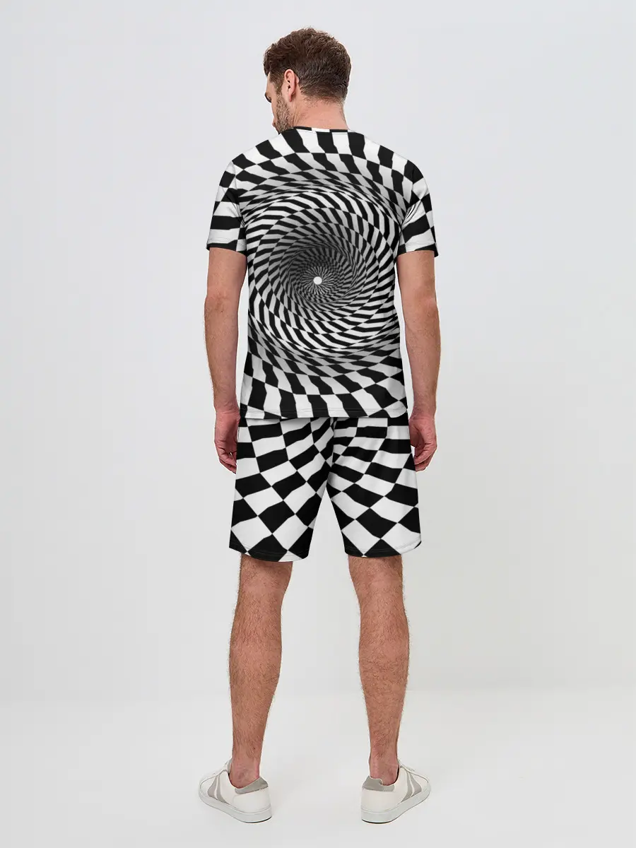 Мужской костюм с шортами / Оптические квадраты