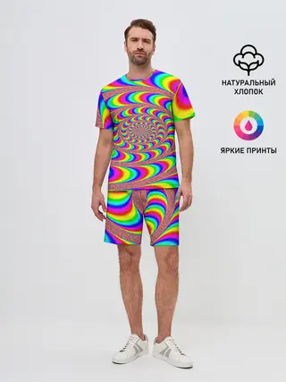 Мужской костюм с шортами / Оптическая текстура