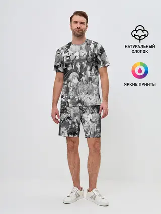 Мужской костюм с шортами / МНОГО ЧЕРНО-БЕЛЫХ АНИМЕ ДЕВОЧЕК