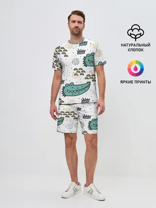 Мужской костюм с шортами / Милый крокодил