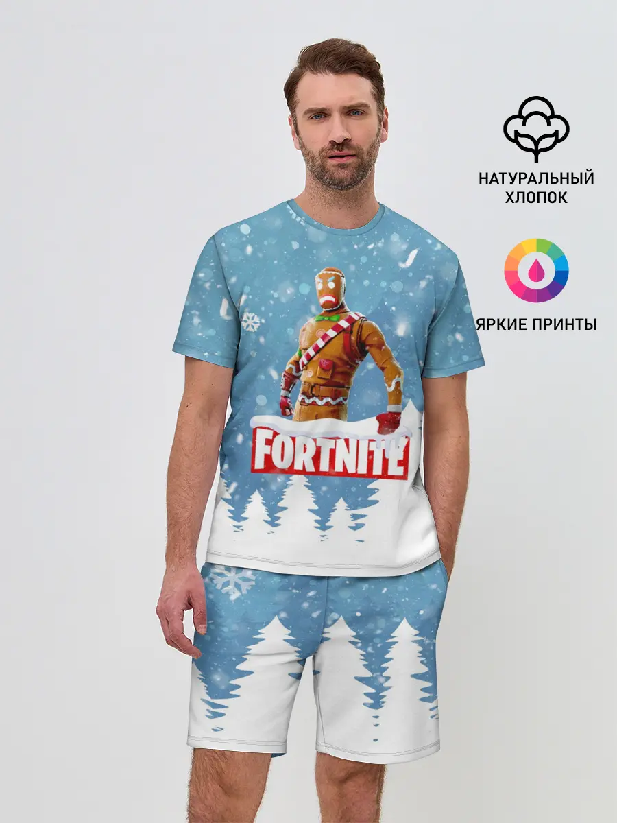 Мужской костюм с шортами / Новогодний Fortnite