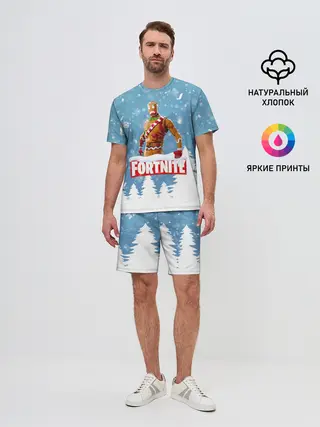 Мужской костюм с шортами / Новогодний Fortnite