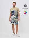 Мужской костюм с шортами / Kanagawa Wave Glitch Art