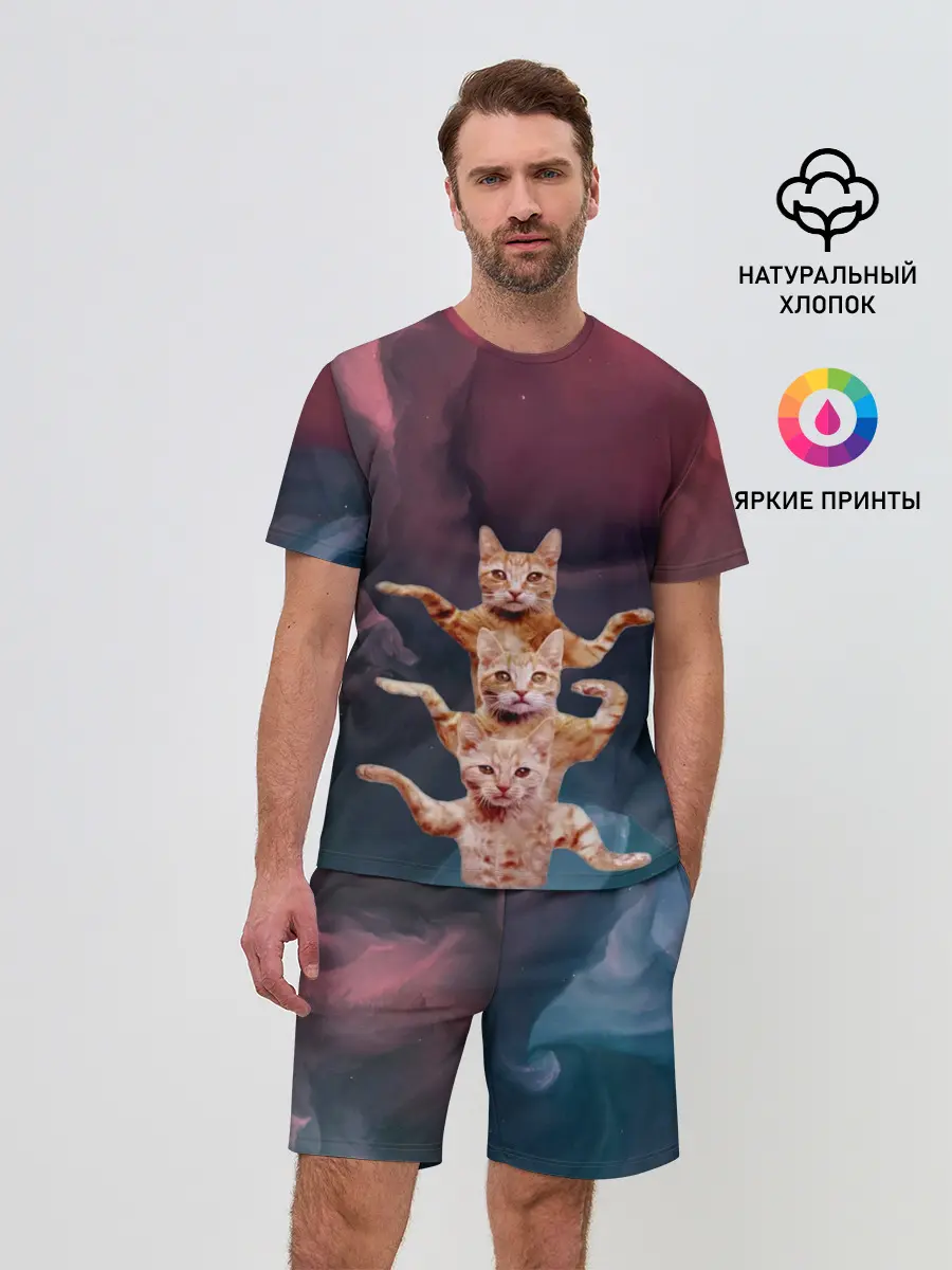 Мужской костюм с шортами / Танцующие коты