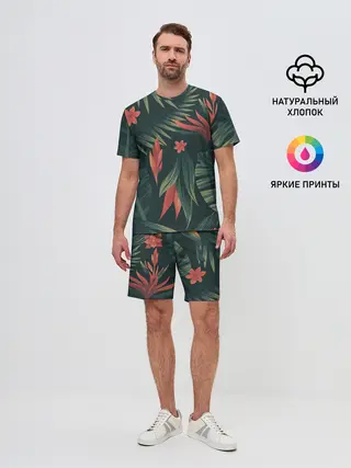 Мужской костюм с шортами / Тропический комуфляж