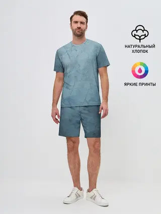 Мужской костюм с шортами / Оттенки синего