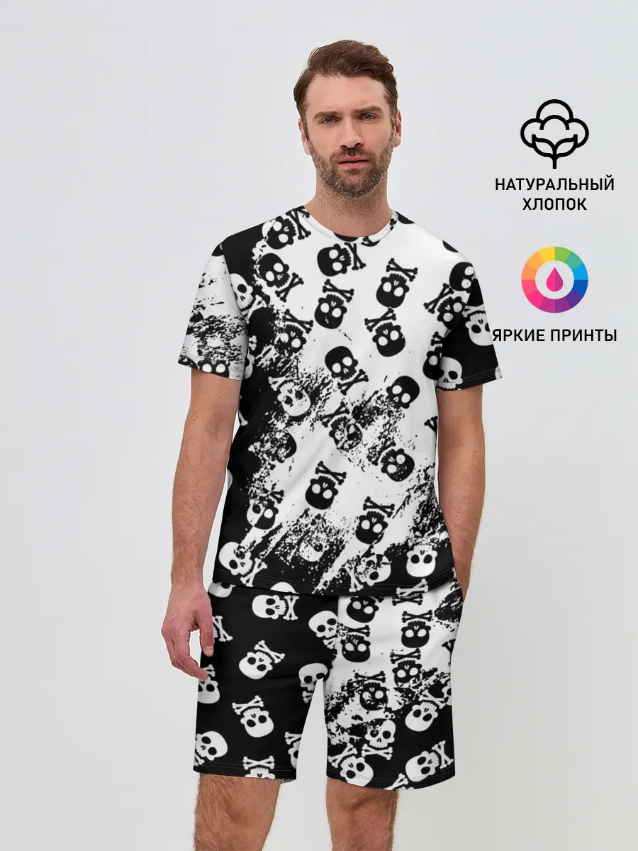 Мужской костюм с шортами / Черепа