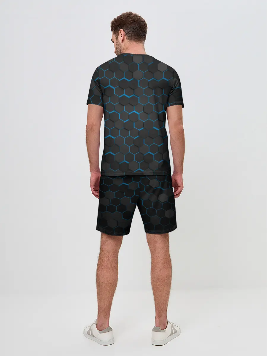 Мужской костюм с шортами / OCTAGON голубой