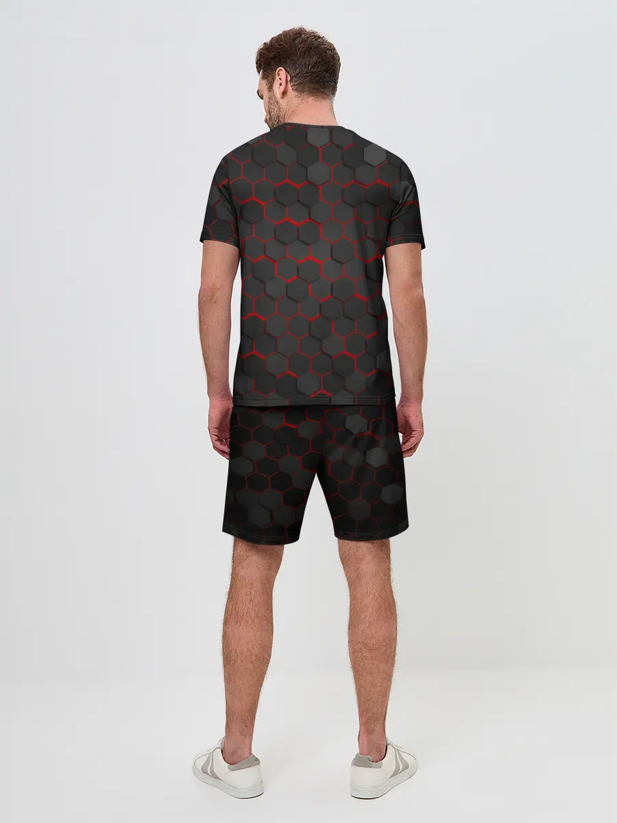 Мужской костюм с шортами / OCTAGON красный