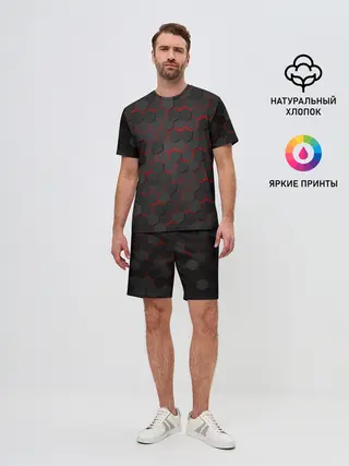 Мужской костюм с шортами / OCTAGON красный