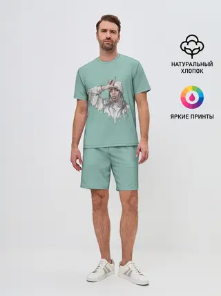 Мужской костюм с шортами / Billie Eilish Mint Art