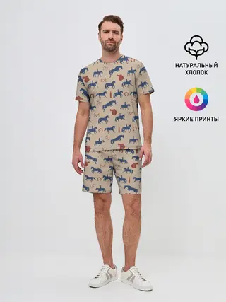 Мужской костюм с шортами / кони
