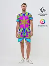 Мужской костюм с шортами / Неоновый фрактал