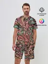 Мужской костюм с шортами / Узор хохломы
