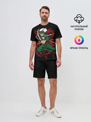 Мужской костюм с шортами / Зеленый воин One Piece
