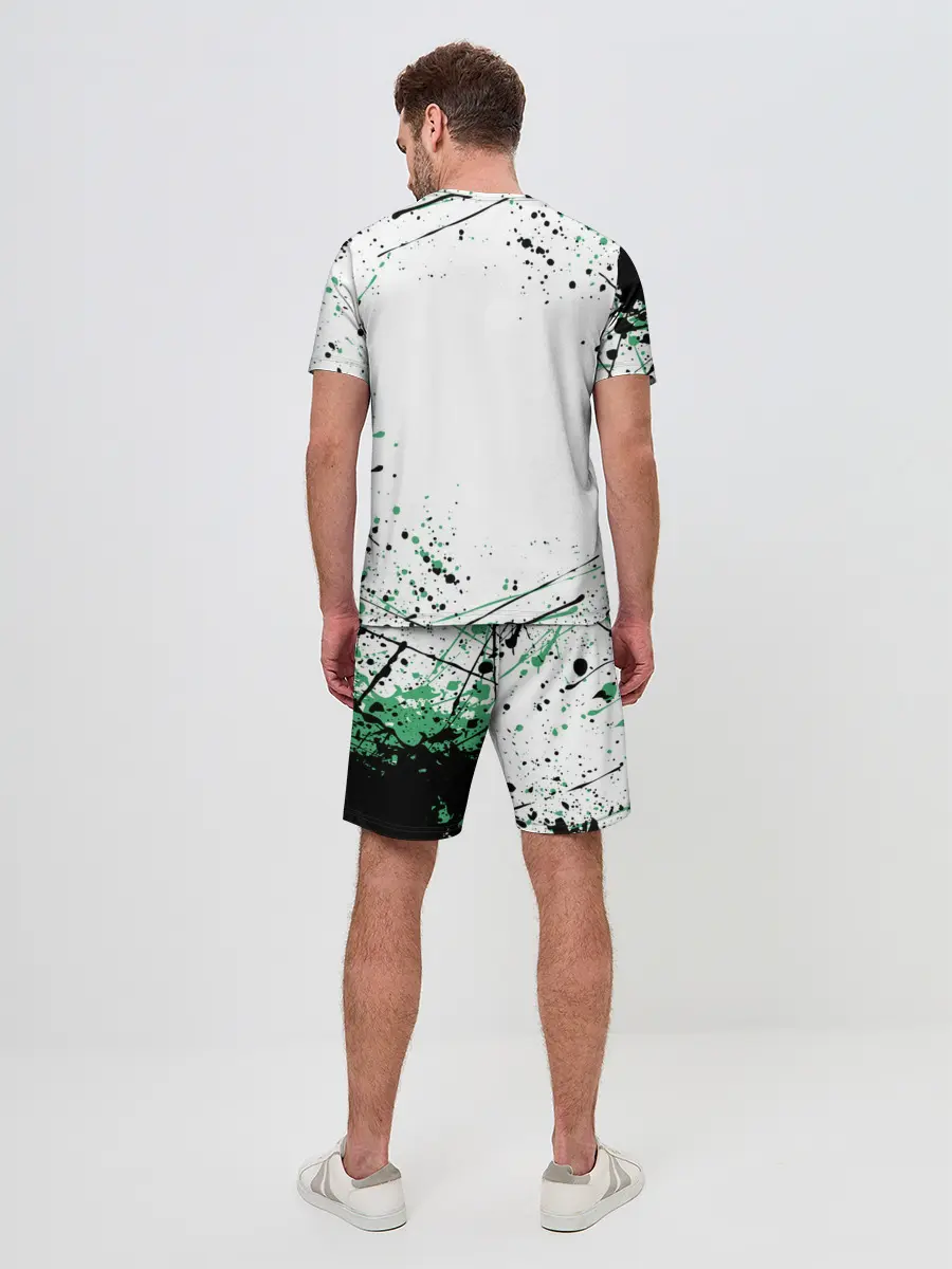 Мужской костюм с шортами / Брызги красок Demon Slayer