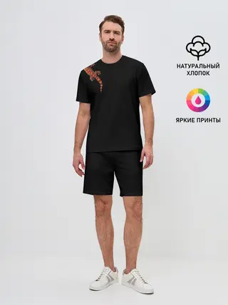 Мужской костюм с шортами / Ручной геккон