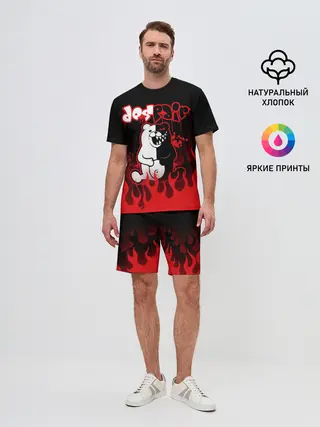 Мужской костюм с шортами / Монокума despair горит