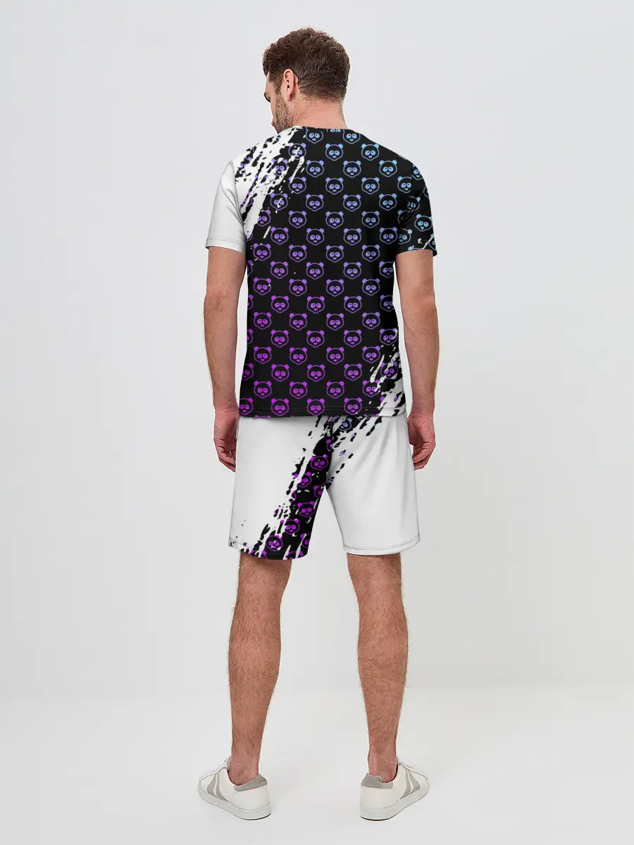 Мужской костюм с шортами / Монокума на фиолетовом паттерне