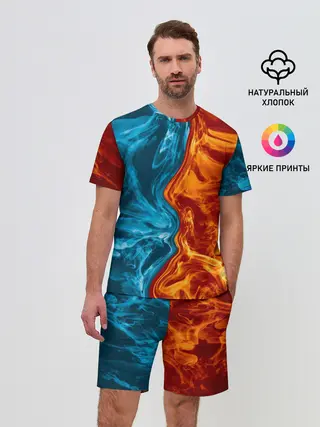 Мужской костюм с шортами / Огонь и вода