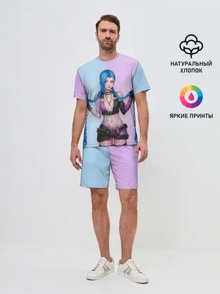 Мужской костюм с шортами / League of Legends Jinx