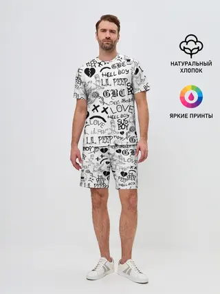 Мужской костюм с шортами / LIL PEEP | ЛИЛ ПИП LOGOBOMBING