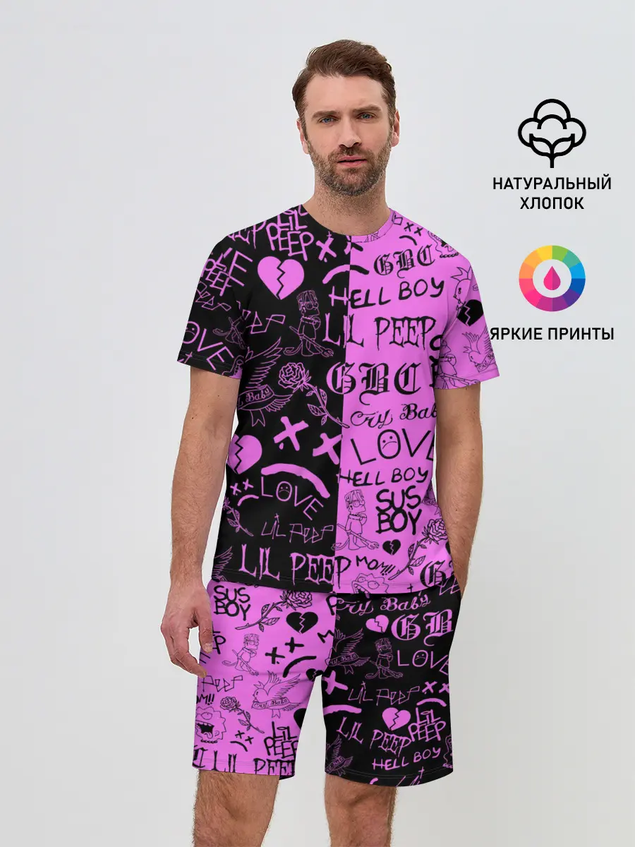 Мужской костюм с шортами / LIL PEEP LOGOBOMBING BLACK PINK