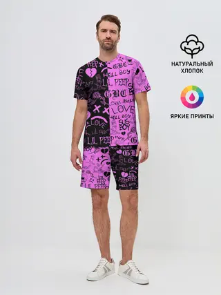 Мужской костюм с шортами / LIL PEEP LOGOBOMBING BLACK PINK