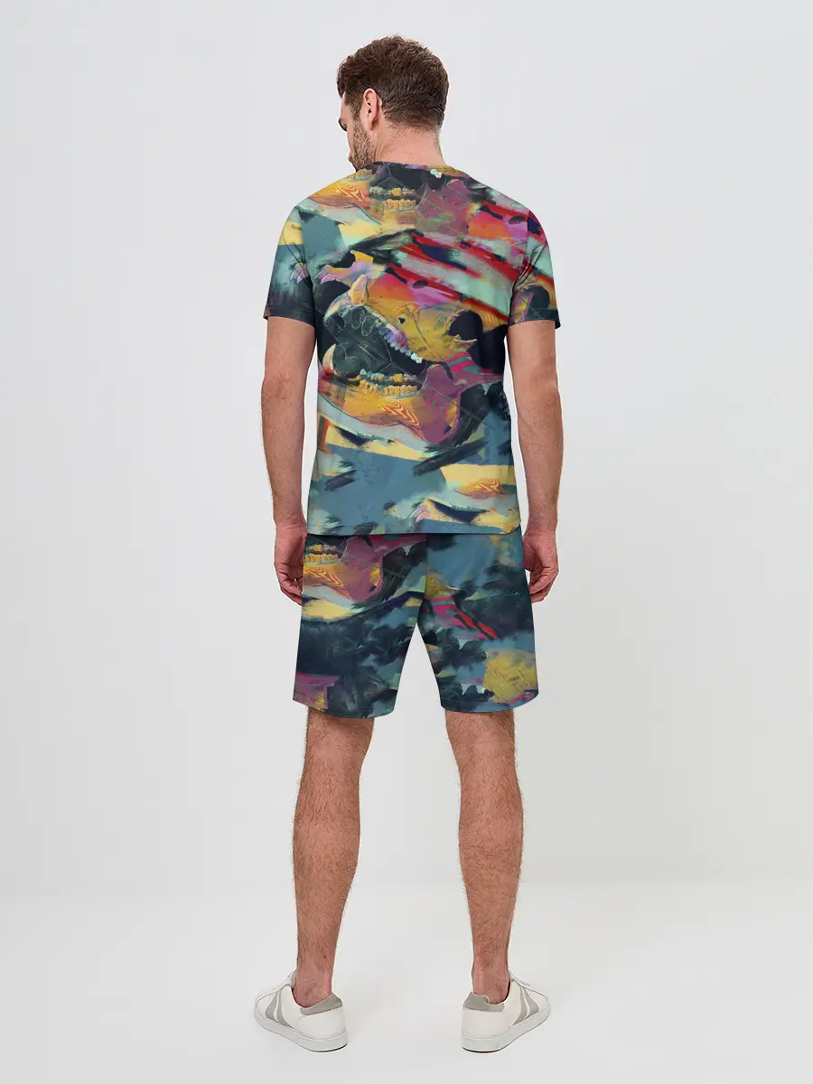 Мужской костюм с шортами / Абстрактный рисунок
