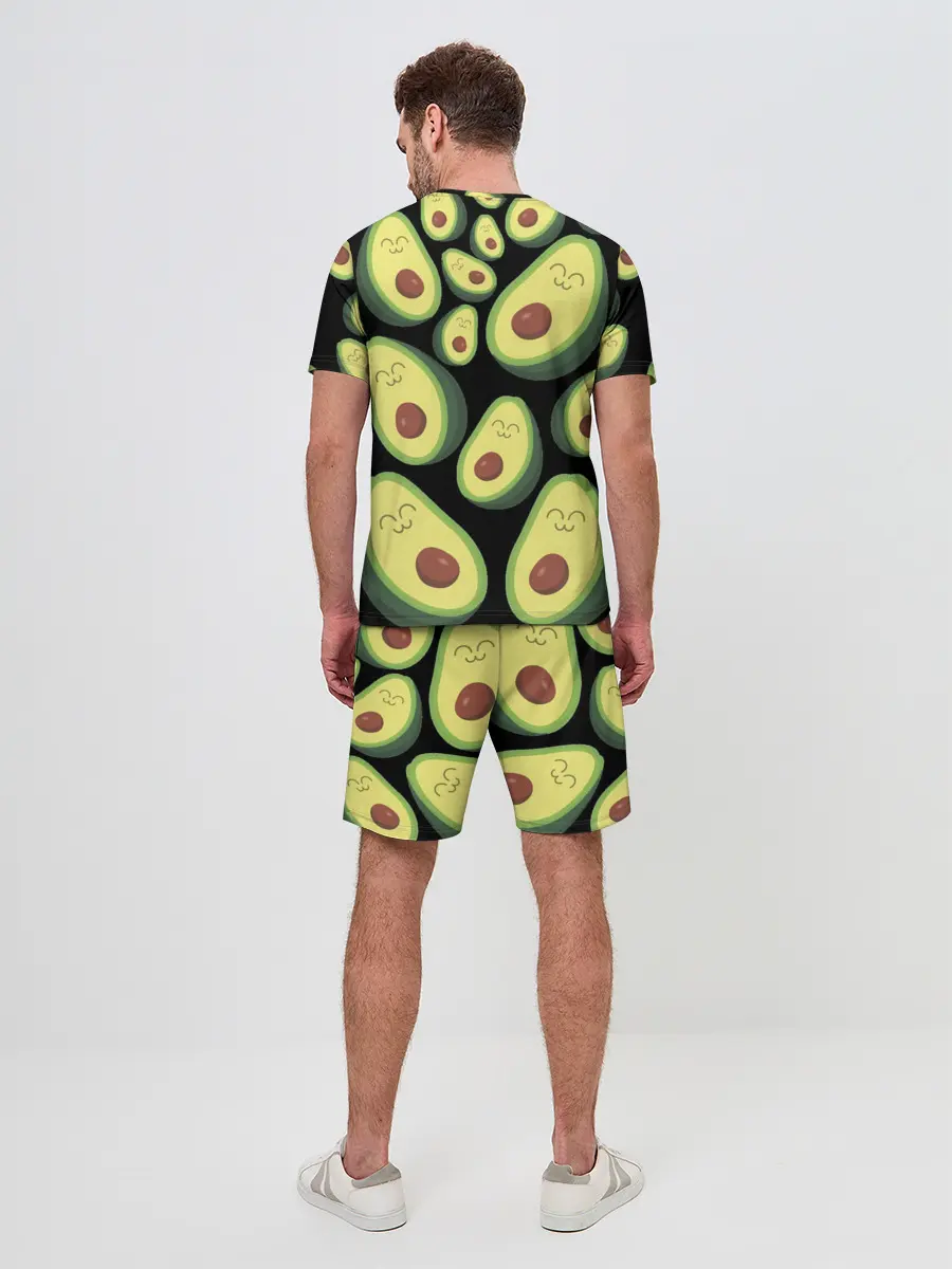 Мужской костюм с шортами / Авокадо паттерн