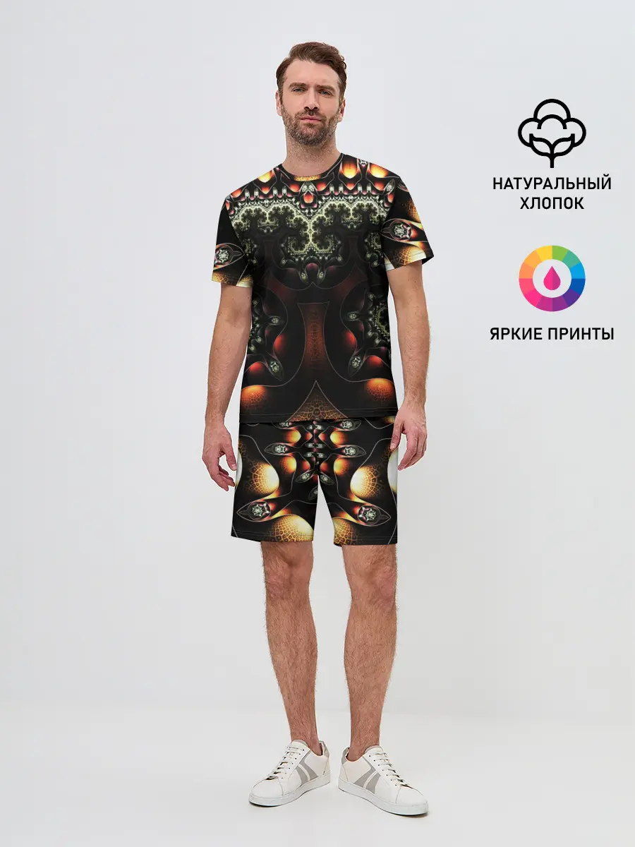 Мужской костюм с шортами / ФРАКТАЛЬНЫЙ ОПТИЧЕСКИЙ УЗОР
