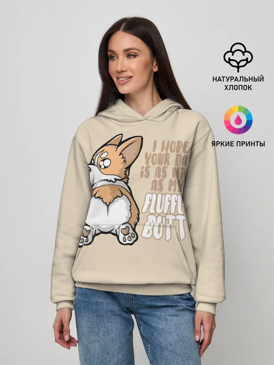 Женское худи / Милый Корги