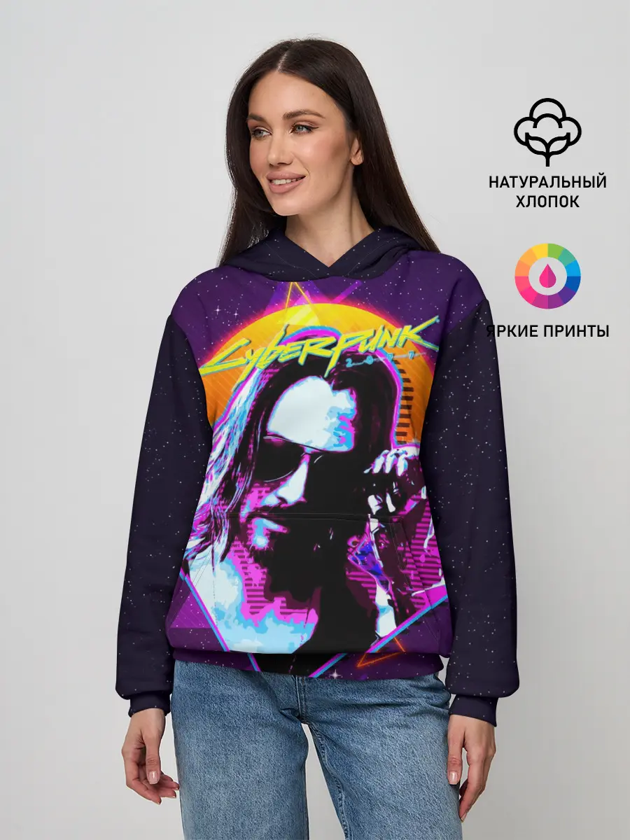 Женское худи / Киану Ривз Cyberpunk 2077