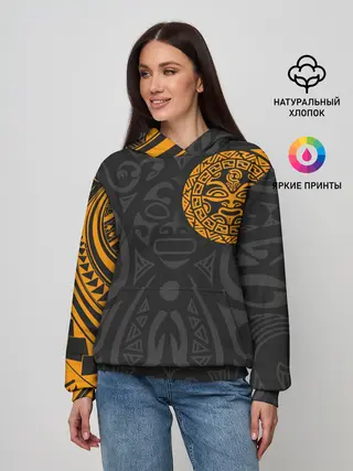 Женское худи / Polynesian tattoo