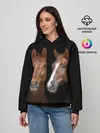 Женское худи / Лошади гнедые