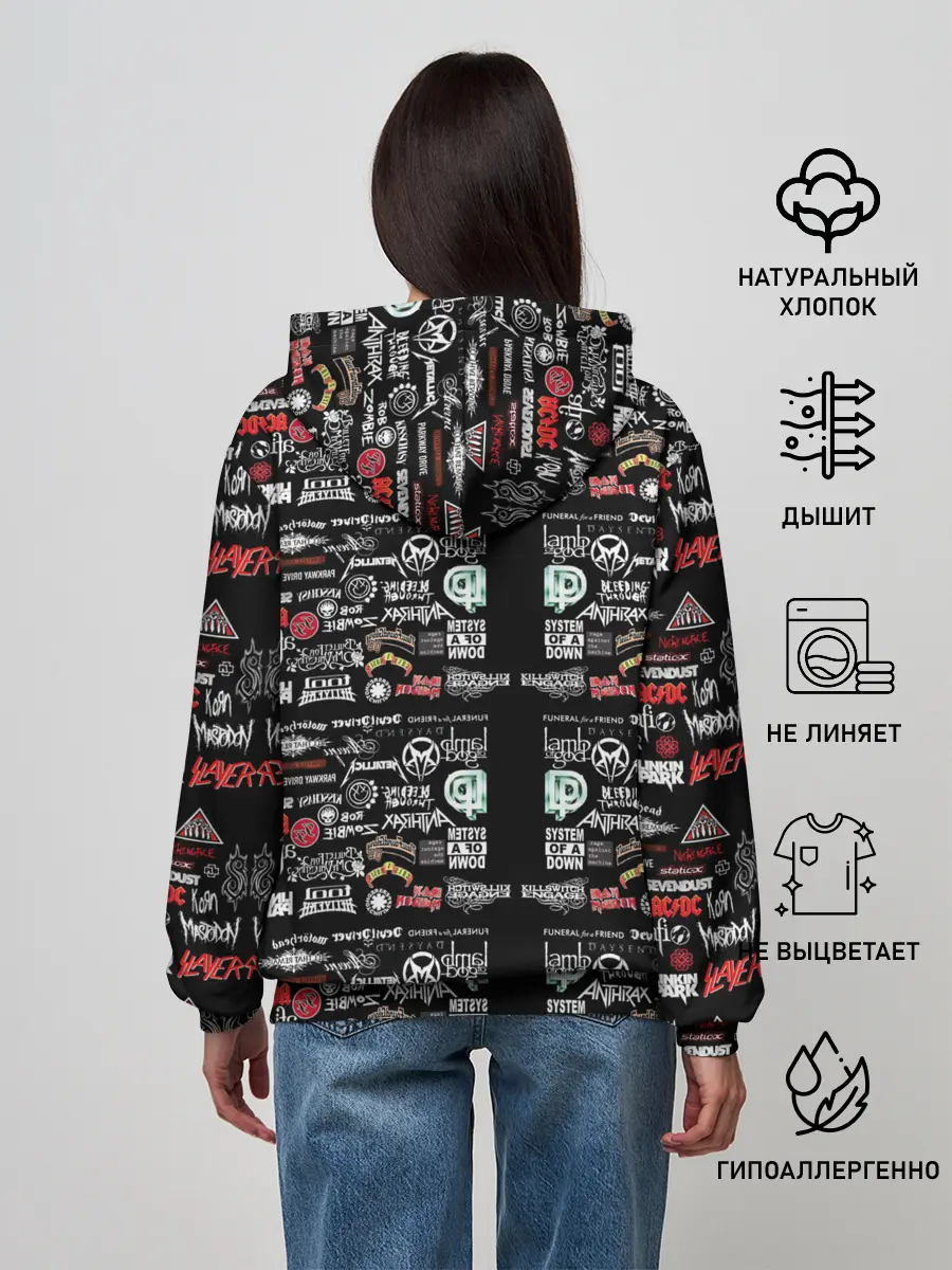 Женское худи / ЛОГОТИПЫ РОК ГРУПП