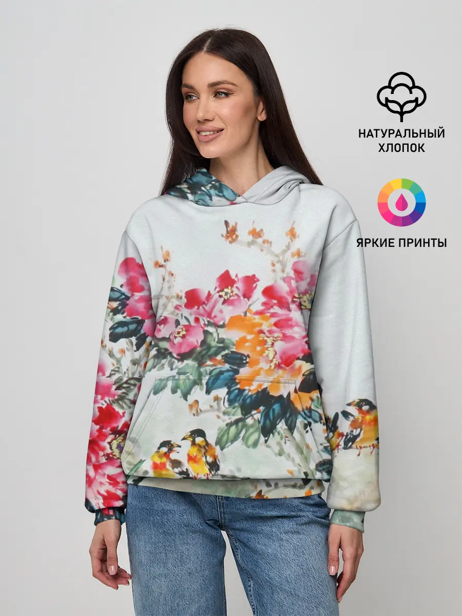 Женское худи / Японские цветы