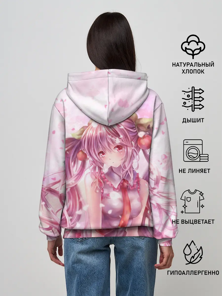 Женское худи / Ванильная Hatsune Miku