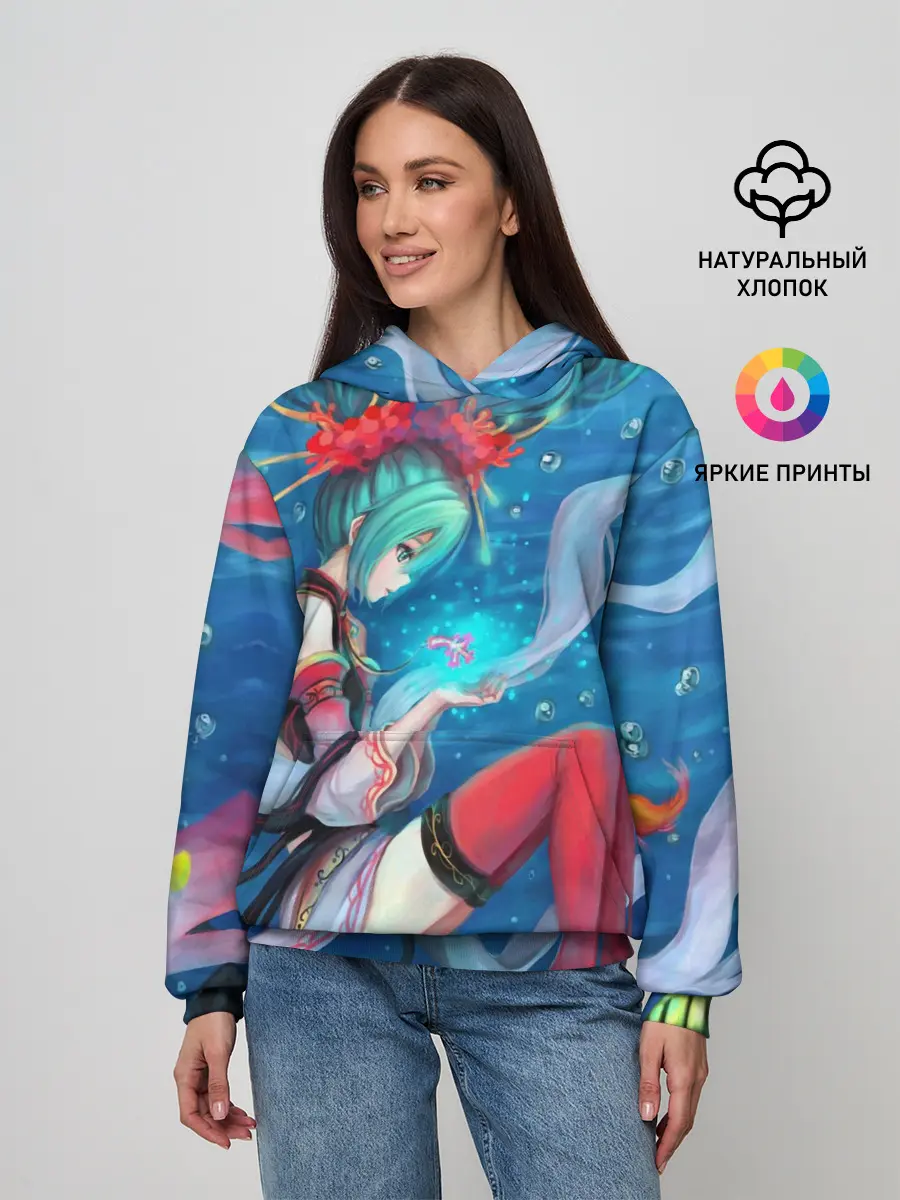 Женское худи / Hatsune Miku в чулках