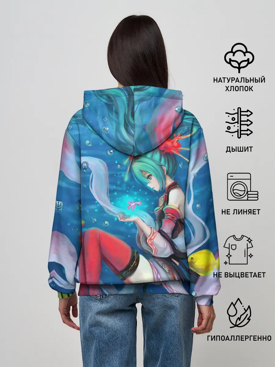 Женское худи / Hatsune Miku в чулках