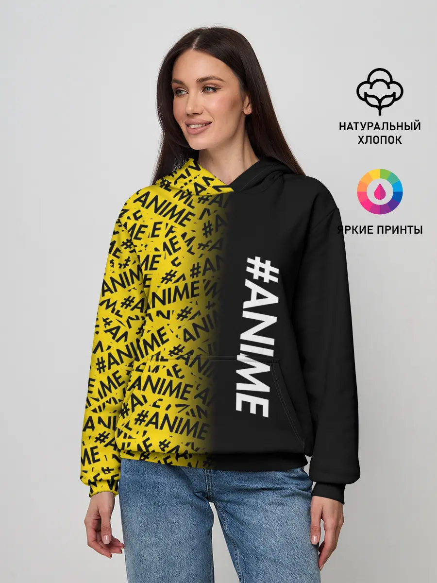 Женское худи / ANIME pattern text