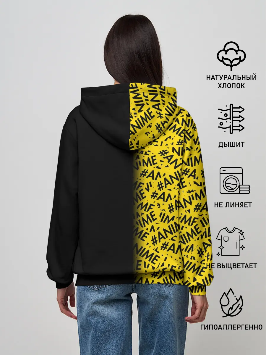 Женское худи / ANIME pattern text