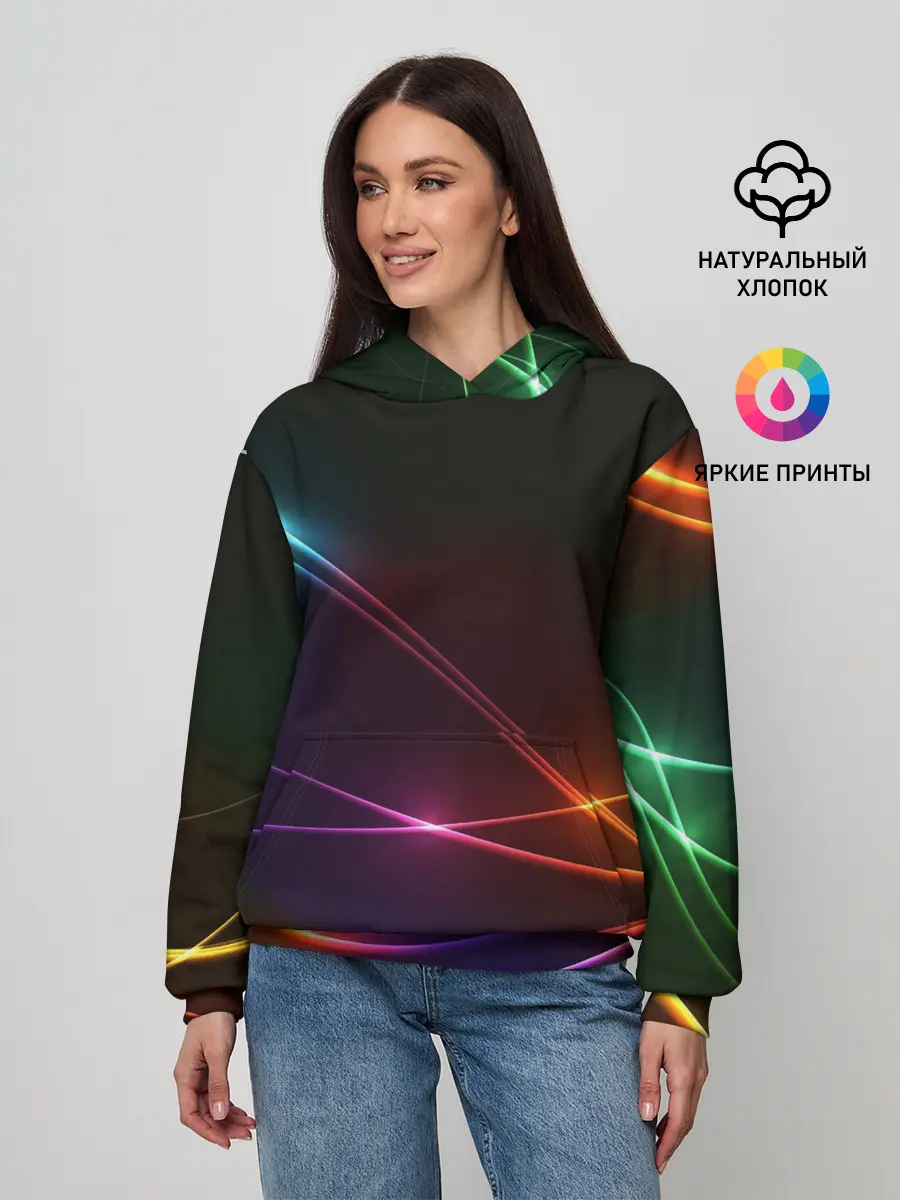 Женское худи / Неоновые Линии