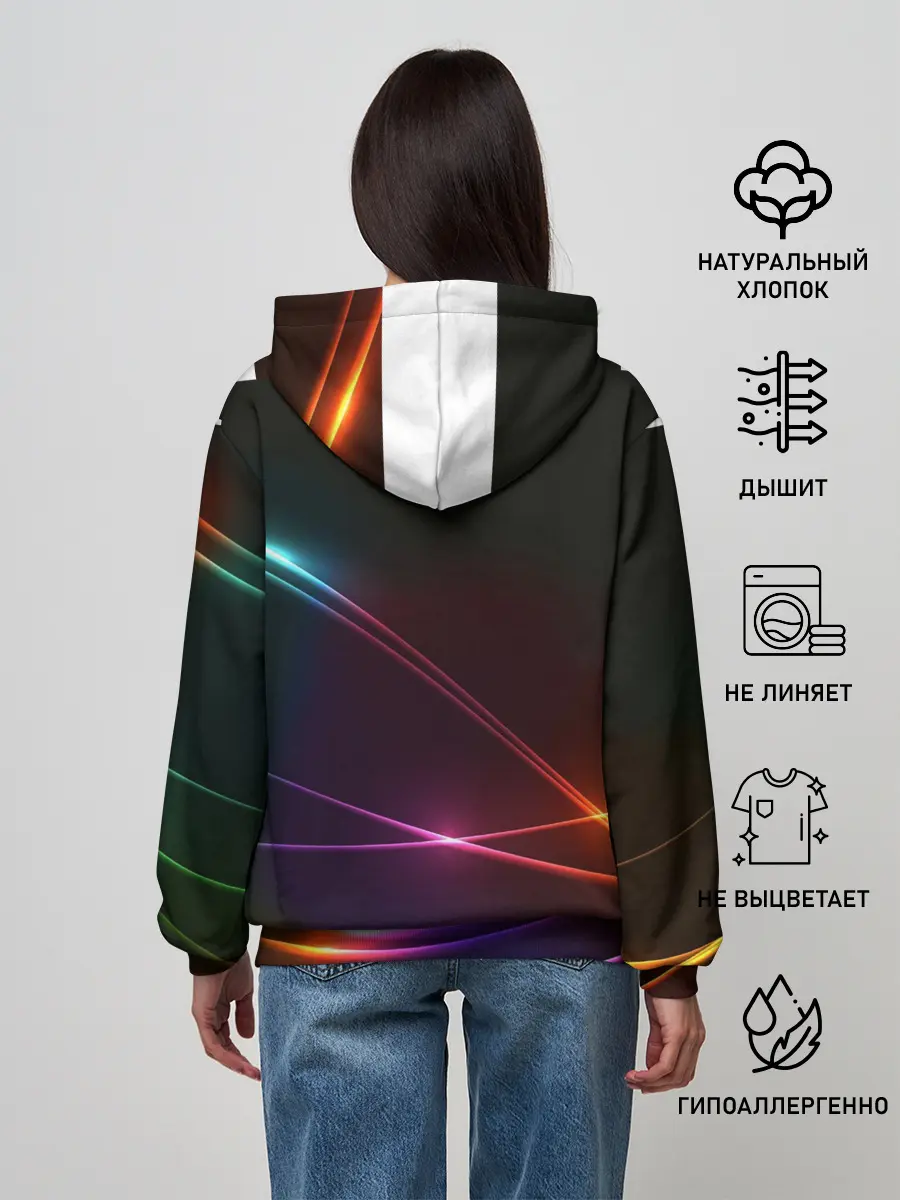 Женское худи / Неоновые Линии