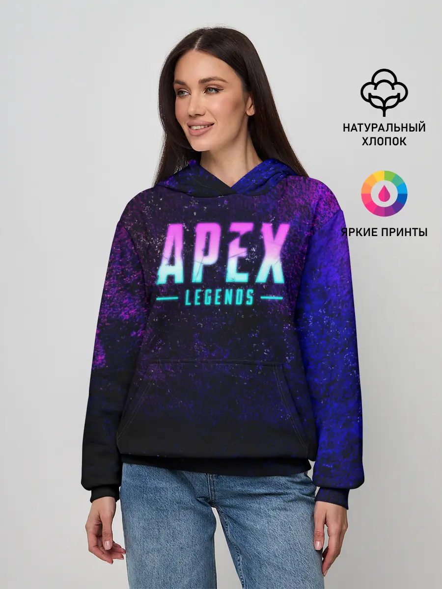 Женское худи / Apex Legends. Neon logo