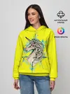 Женское худи / Единорог Yellow Unicorn