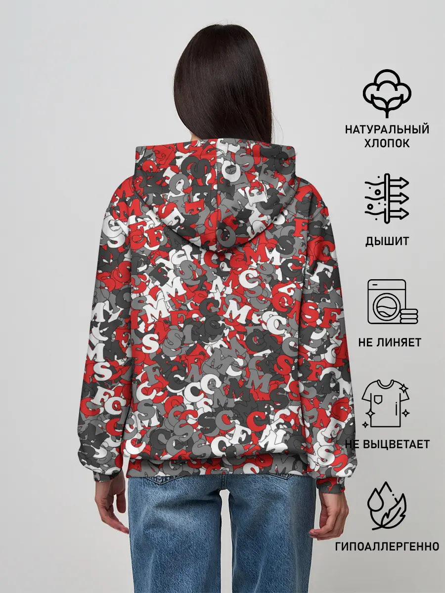 Женское худи / Камуфляж с буквами F.C.S.M