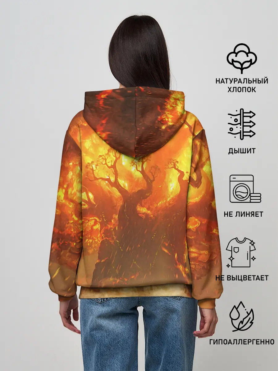 Женское худи / Горящая Сибирь
