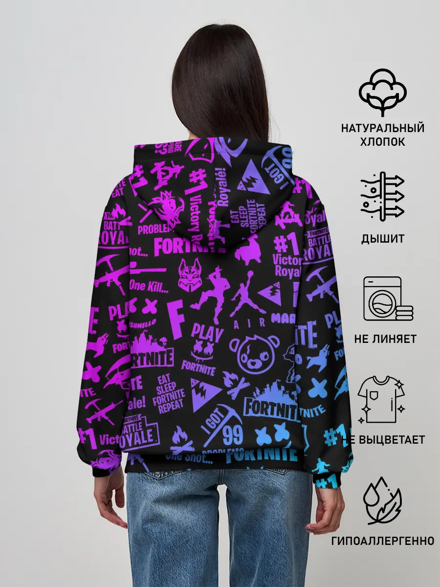Женское худи / FORTNITE NEON | ФОРТНАЙТ НЕОН