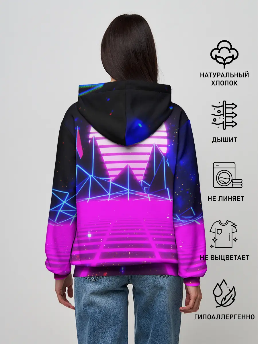 Женское худи / Ретро Стиль неон